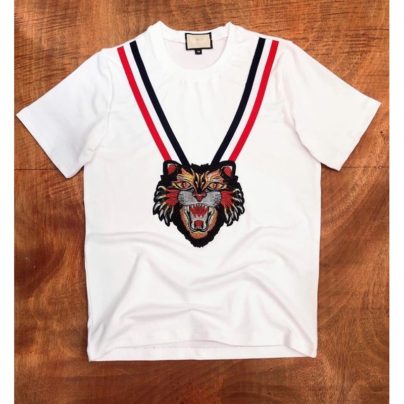 Áo Thun Nam Thêu Hình Đầu Hổ 🐯 GUCCI [FREESHIP] cotton đẹp