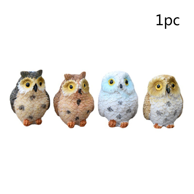 Mô Hình Chim Cú Mini Bằng Nhựa Resin Trang Trí Tiểu Cảnh