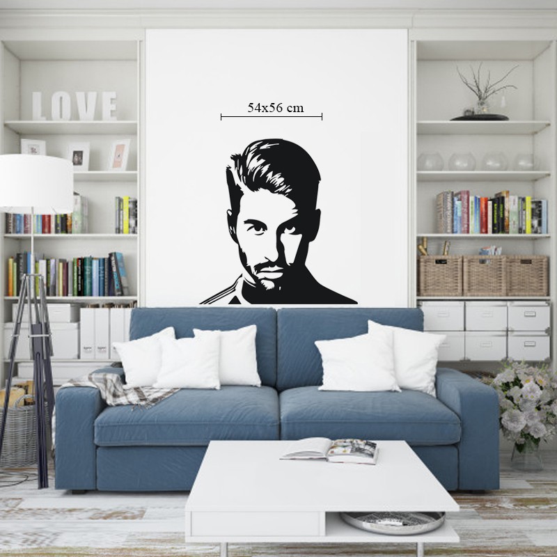Tranh Dán Tường Hình Ramos Trang Trí Phòng Ngủ  , Decal Dán Tường Trang Trí Phòng Khách , Dán Phòng Làm Việc