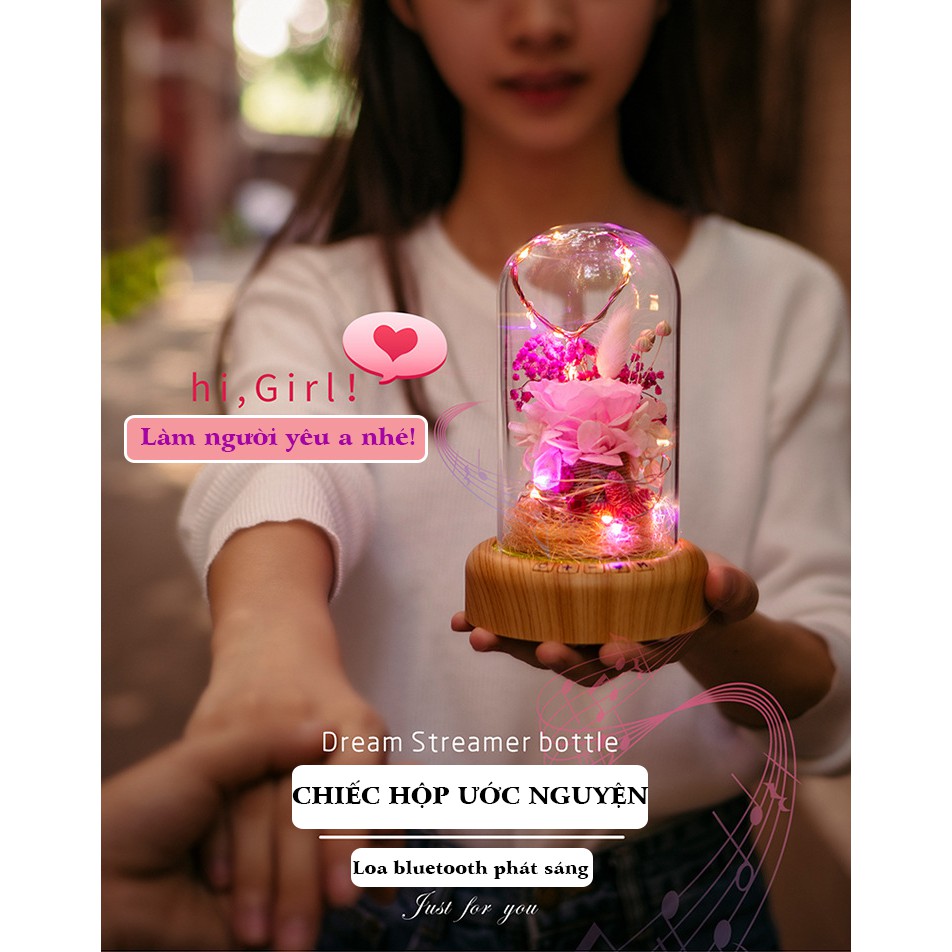 Hoa vĩnh cửu kiêm loa bluetooth phát sáng - Quà tặng valentine - Quà tặng giáng sinh