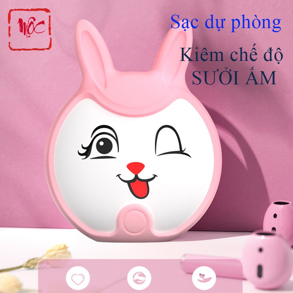 Sạc dự phòng kiêm máy sưởi ấm hình tai thỏ dễ thương N11