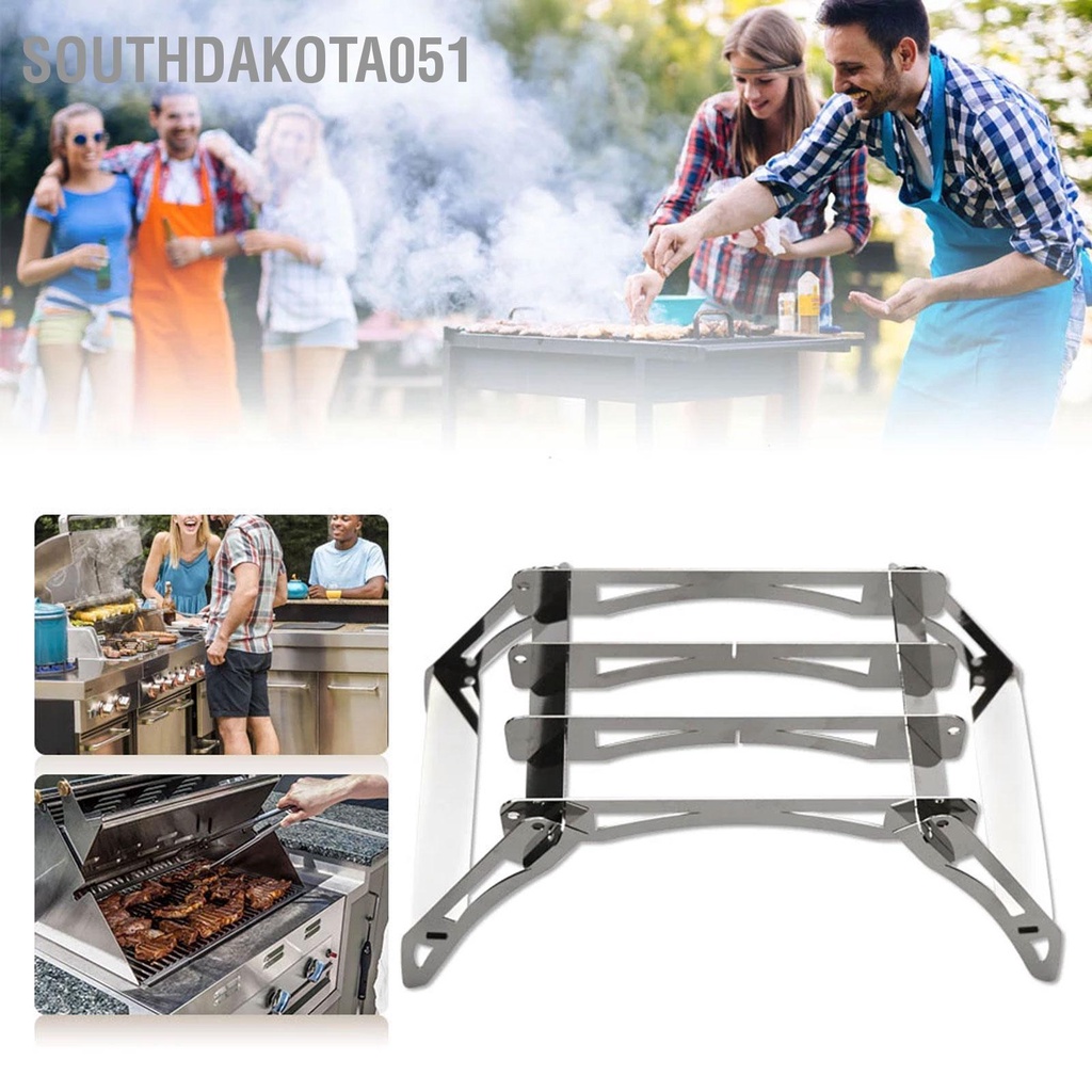 Southdakota051 Loại thẻ ngoài trời Đồ nướng Đứng cắm trại Giá đựng dụng cụ nấu ăn Di động Picnic Gấp