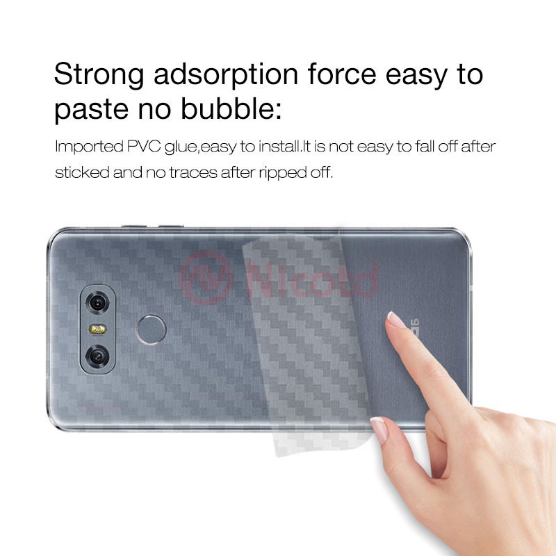 Bộ 3 Miếng Dán Sợi Carbon Cho LG G6 G7 Plus V20 V30 Plus Q6 Plus LG V40 V50 ThinQ