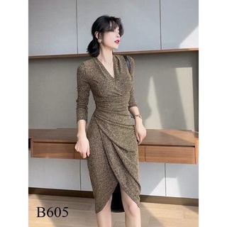 Đầm nhũ vàng nhún eo