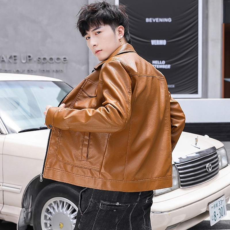 Áo khoác bomber chất liệu da thời trang nam tính