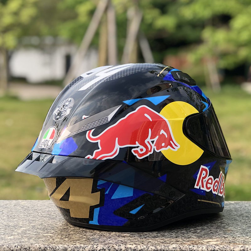 tomũ bảo hiểm xe máy dgL Red Bull full face bốn mùa cá tính đầu máy cực ngầu có cánh đuôi đua mũ bảo hiểm nam nữ mùa đôn