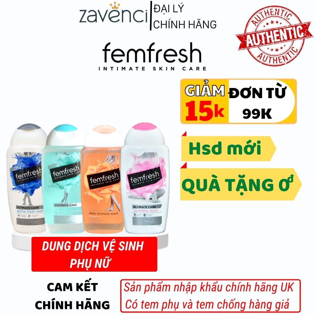 Dung dịch vệ sinh FEMFRESH làm sạch hằng ngày tạo hương thơm (250ml)