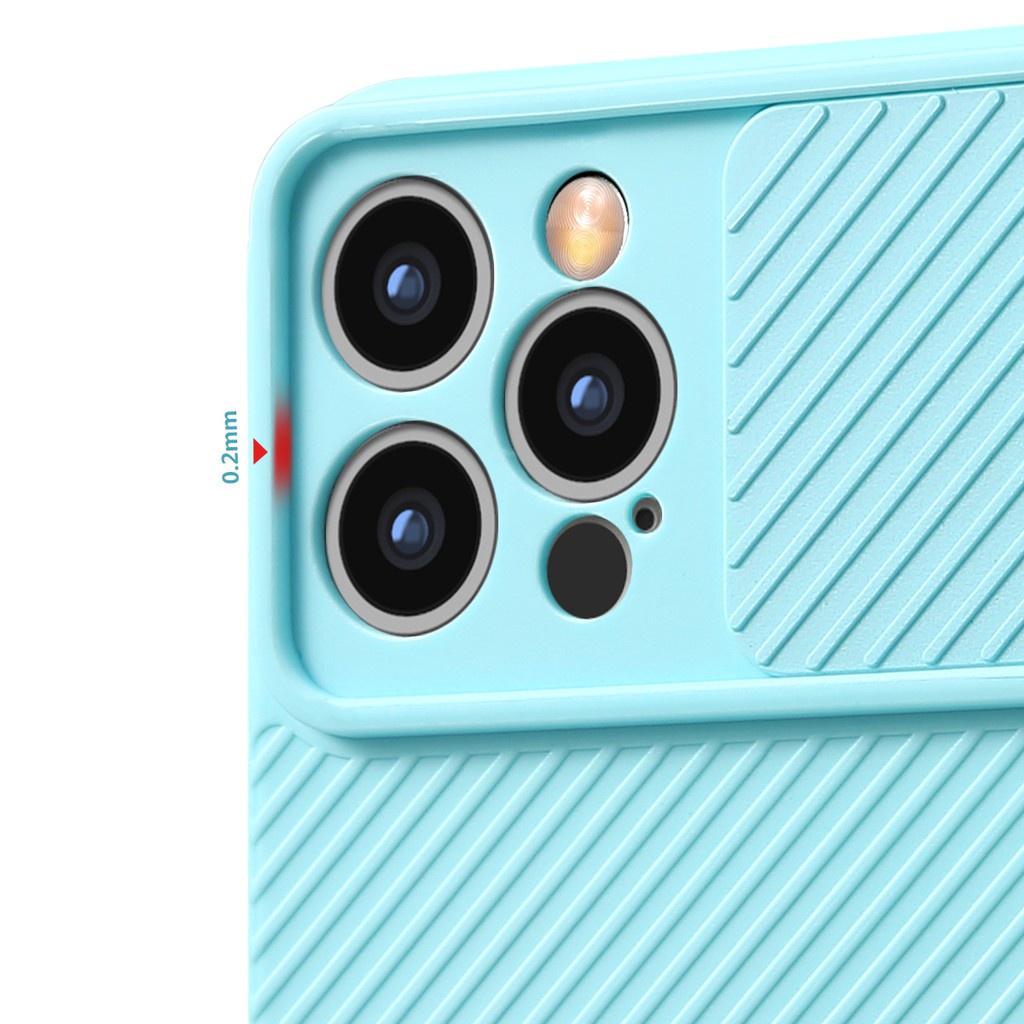 Ốp điện thoại silicon có nắp trượt bảo vệ camera thích hợp cho iPhone 11 Pro Max X XR XS Max