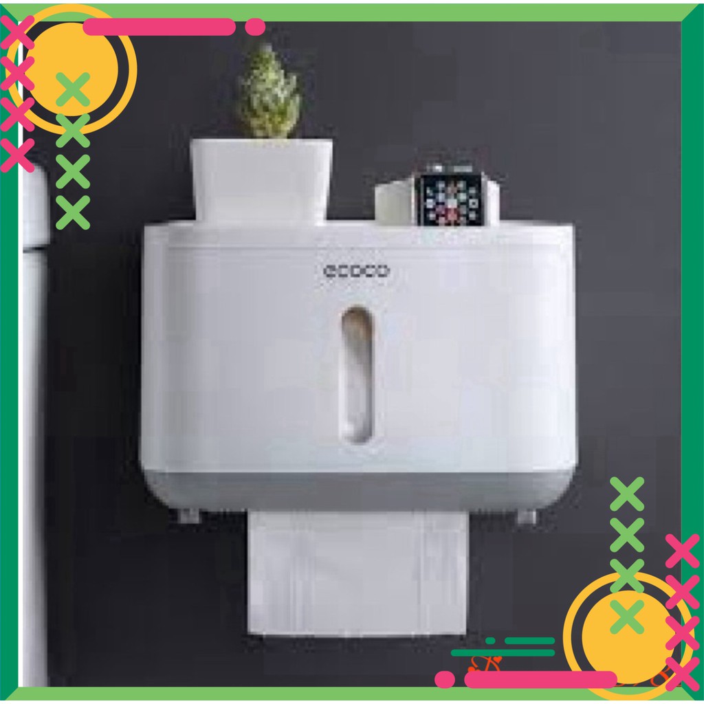 [FREE SHIP] Hộp treo đựng giấy vệ sinh treo tường chống thấm Ecoco E1807