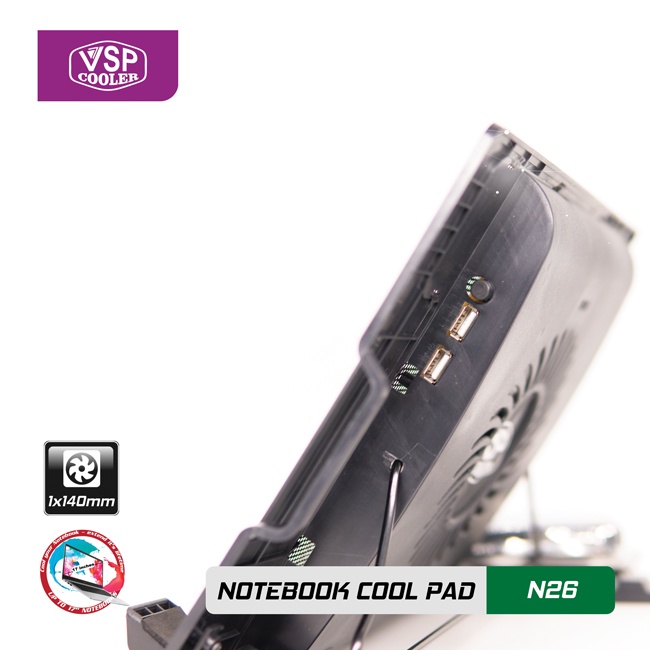 Đế tản nhiệt Laptop Cooler Pad VSP N26 1 quạt