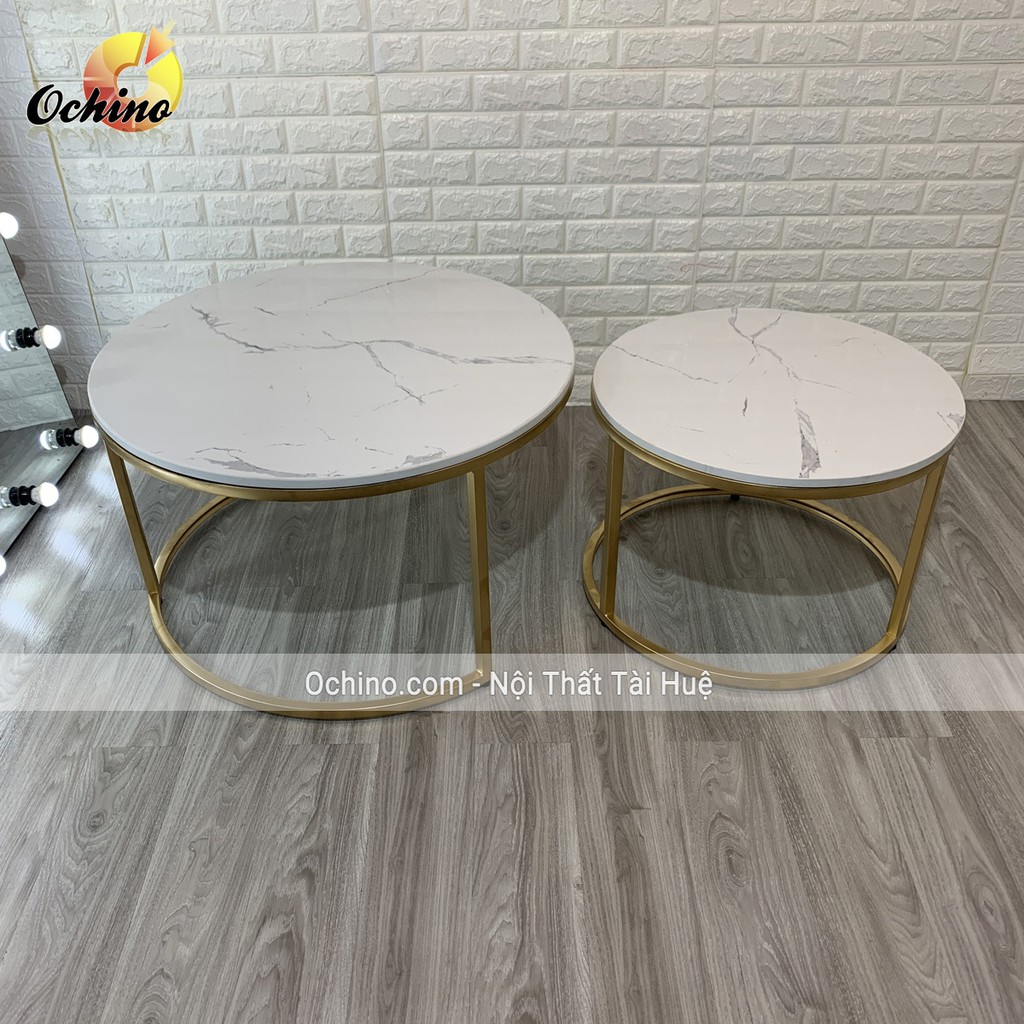 Bàn Trà Đôi mặt đá cao cấp để Sofa Phòng Khách và Quán ( Hàng có sẵn)