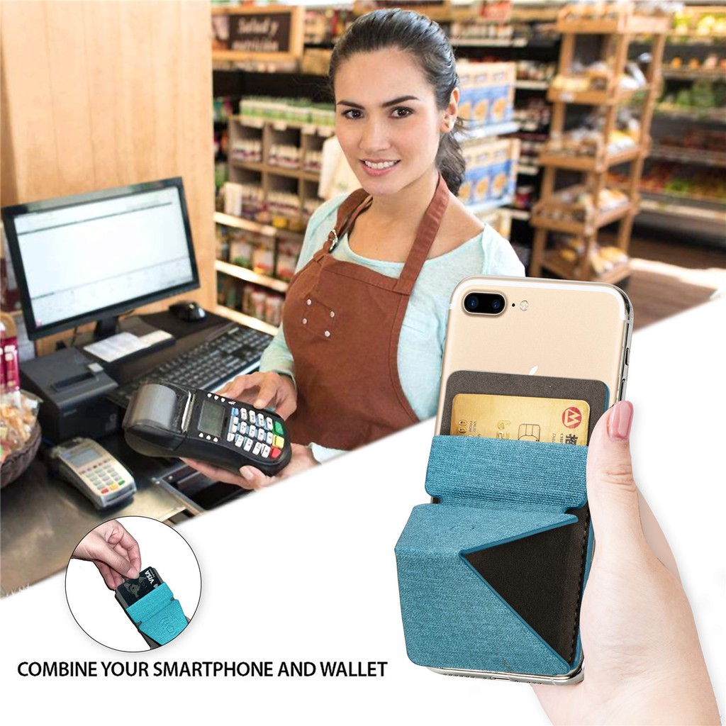 Multi-angle Invisible Phone Holder Slim Magnetic Car Holder Sticker Wallet Card Slots Phone Back Sticker For  cell phone