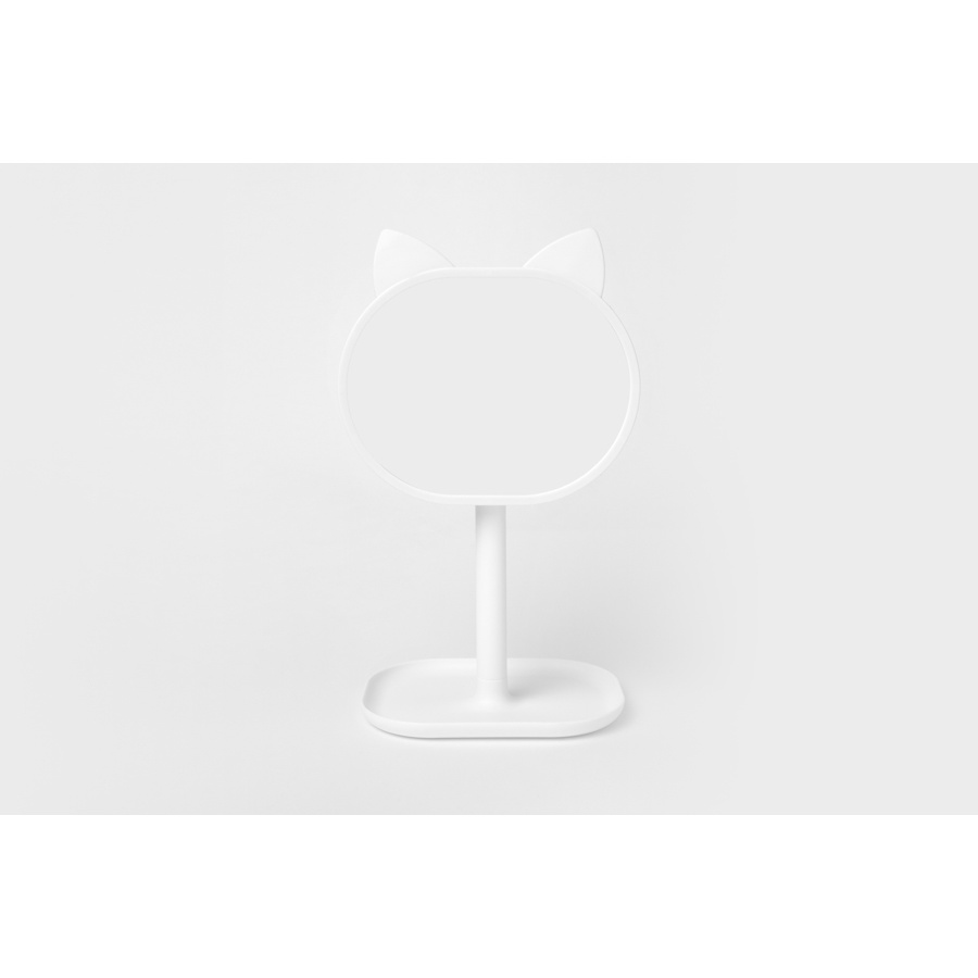 Gương Để Bàn Hình Tai Mèo ARTBOX Hàn Quốc Có Khay Đựng Màu Trắng