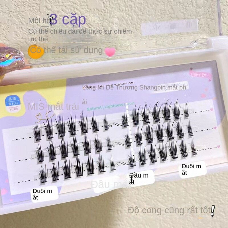 Cặp Lông Mi Giả 3D Quỷ Nhỏ Mềm Mại Tự Nhiên Phong Cách Hàn Quốc（Gửi keo dán miễn phí）