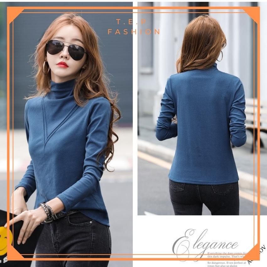 Áo Giữ Nhiệt Nữ Cổ 3p, Áo Thun Dài Tay Body Cổ 3Phân Nữ Phong Cách Hàn Quốc Tep Fashion - AGN004