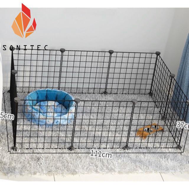 Chuồng Thú Lắp Ghép 10 Tấm (Tặng Kèm 20 Chốt) Tấm Lưới Lắp Ghép Lồng Chó Mèo Tiện Lợi
