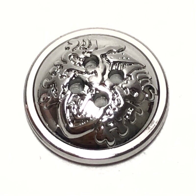 10 cái - Nút Áo size lớn 2cm nhựa giả kim loại họa tiết siêu đẹp, trắng sáng bóng