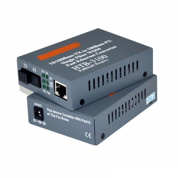 Bộ chuyển tín hiệu dây Quang ra dây Lan - Thiết bị khuếch đại tín hiệu quang - Converter Netlink HTB 3100 25 km