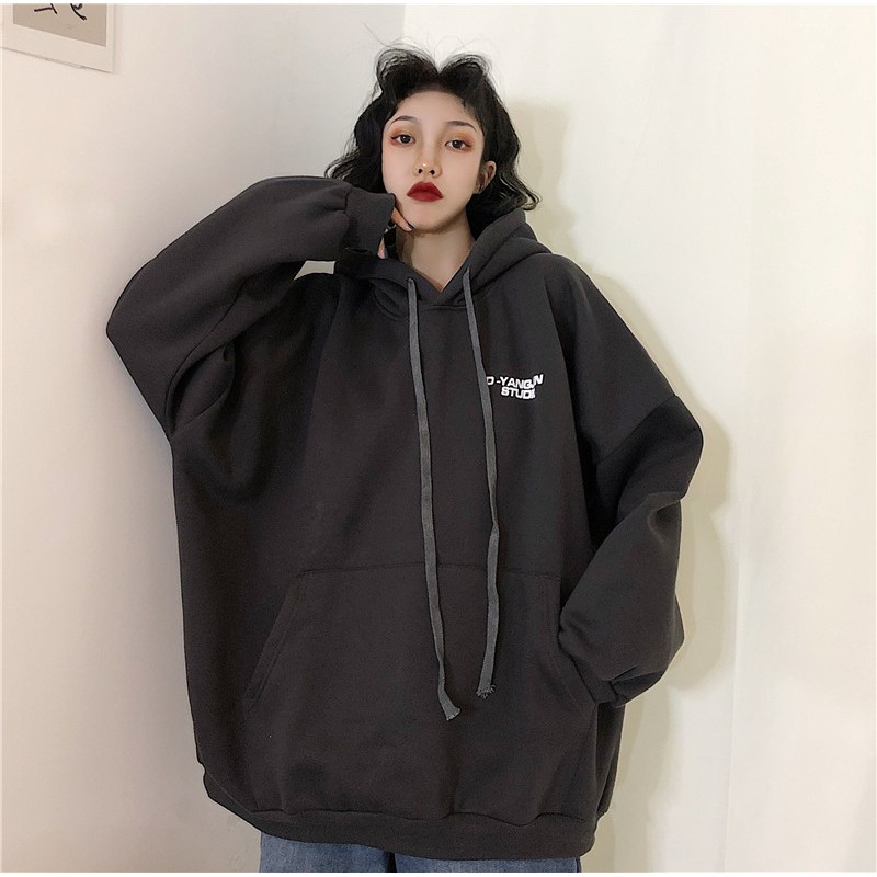 Áo hoodie nữ form rộng, áo hoodie nữ oversize có mũ trơn màu đi chơi đi học thời trang ulzzang hàn quốc | BigBuy360 - bigbuy360.vn