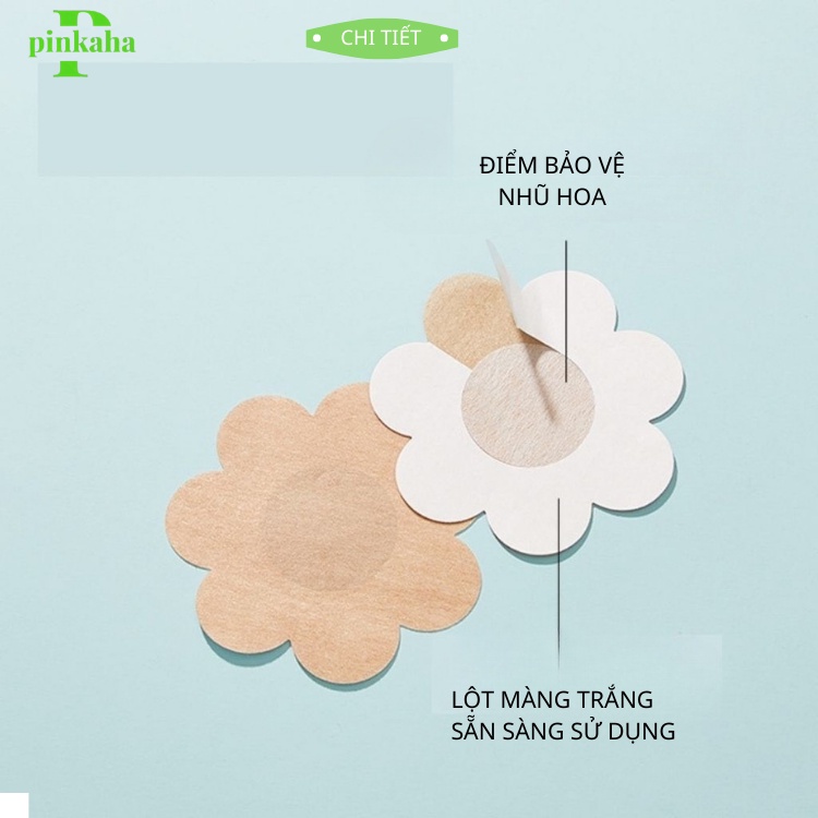 Miếng dán ti ngực giấy, Túi 10 miếng dán ngực chống lộ ti khoe vòng 1 quyến rũ PINKAHA 023