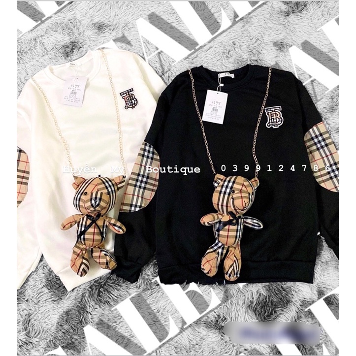 [Video cận chất] Áo Nỉ Bbr Kèm Gấu Đeo Chéo / Về sẵn nhiều mẫu Áo Nỉ Quảng Châu loại 1