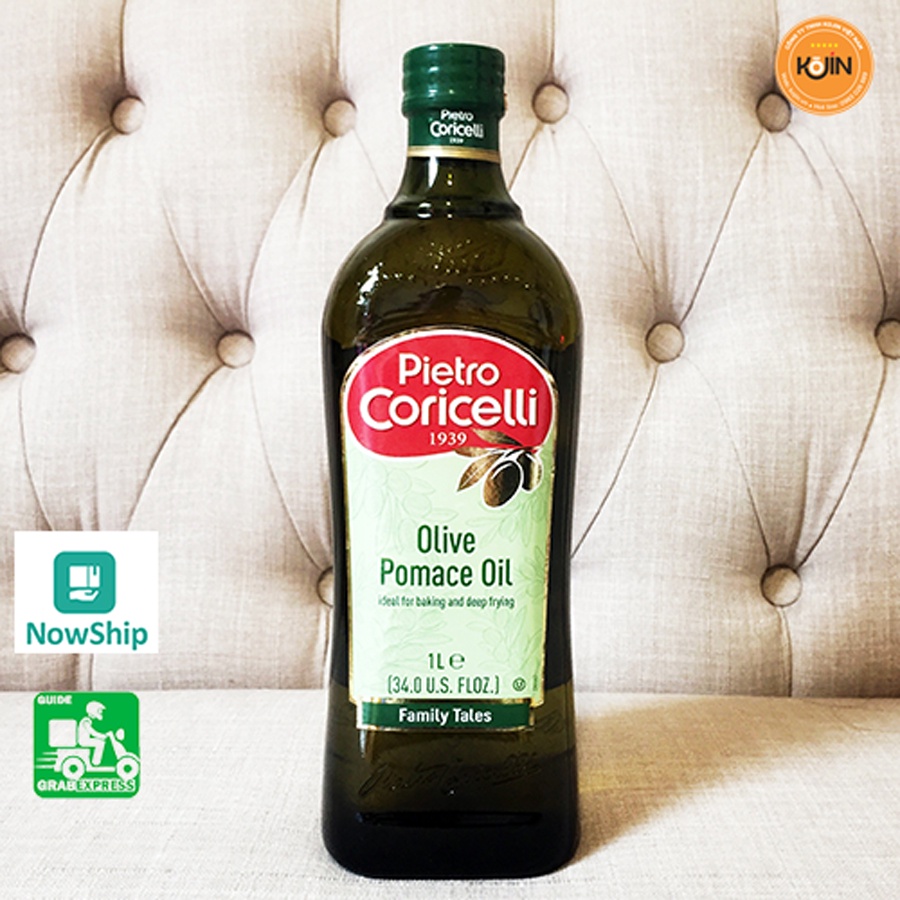 Dầu Oliu Kojin CHÍNH HÃNG Ý Dầu Olive Pomace Được Chiết Xuất Từ Quả Tươi Chai Thủy Tinh 1L Hàng Mới Về