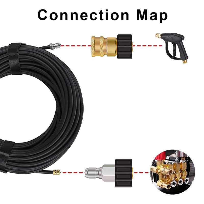 Khớp Nối Nhanh M22 14mm Đến 3 / 8 '' Bằng Thép Không Gỉ Cho Máy Rửa Xe