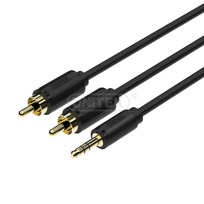 Dây cáp loa 1 ra 2 từ đầu 3.5mm to AV 2 RCA Audio 1m đến 5m - Chuyển đổi từ jack 3.5 ra 2 đầu bông sen