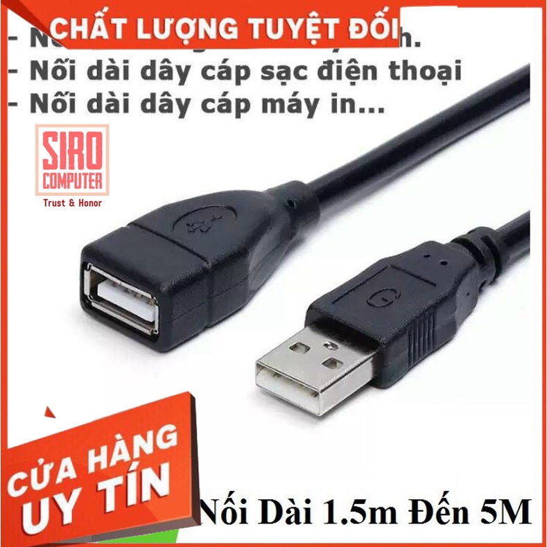 Dây nối dài USB 1.5M - 10M - Cáp USB nối dài 1.5m 3m 5m 10m