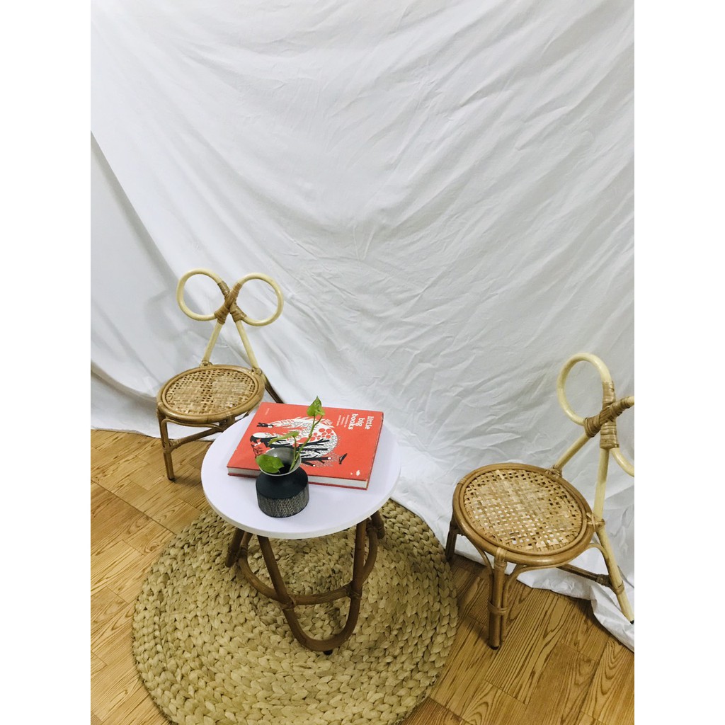Ghế mây NƠ siêu xinh dành cho bé - Rainbow Chairs for kids ,có ảnh thật Kích Thước Cao ghế 60 cm rộng mặt ngồi 30 cm | BigBuy360 - bigbuy360.vn