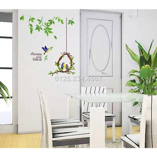 Decal dán tường tổ chim