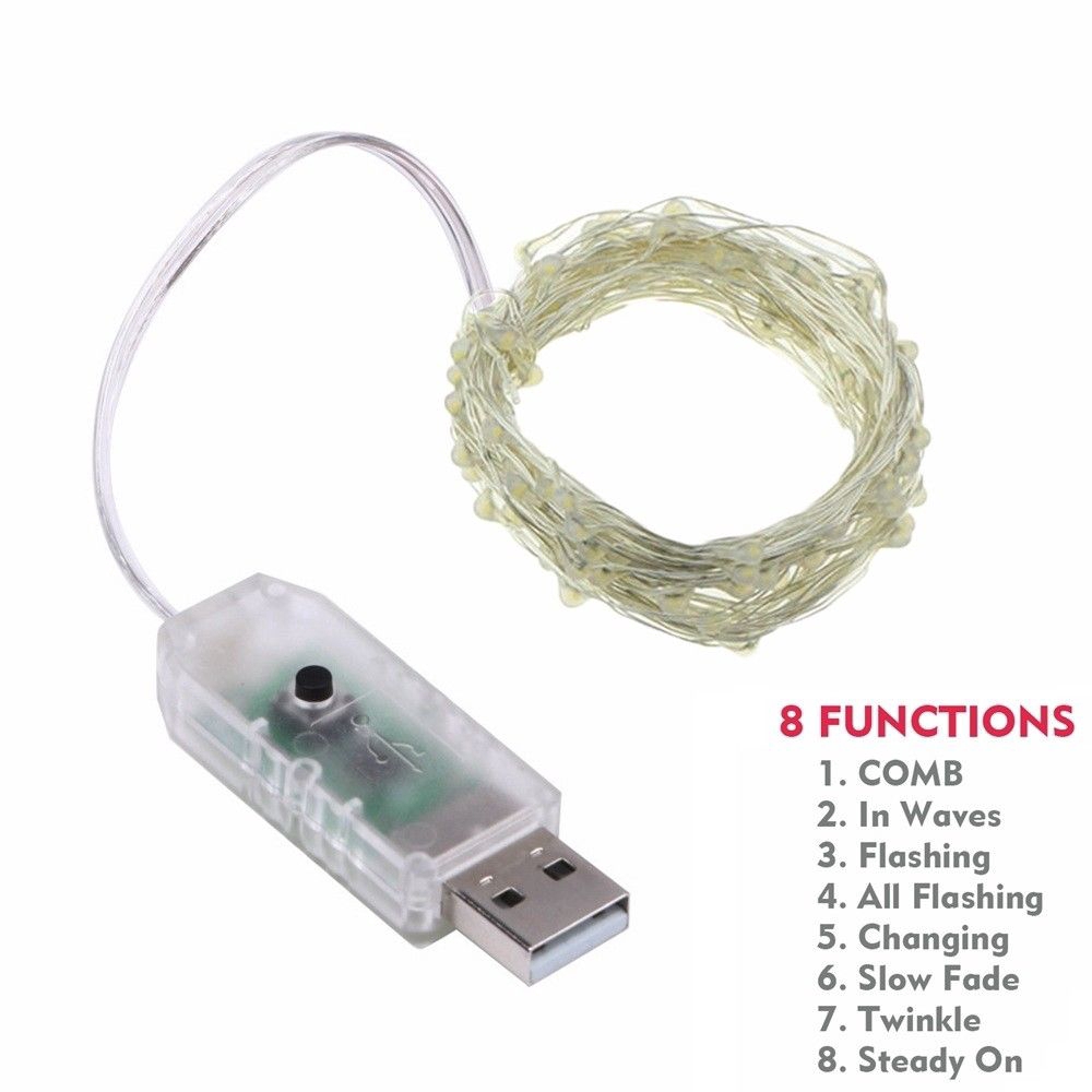 5m / 10m dây đèn LED USB trang trí giáng sinh chống nước