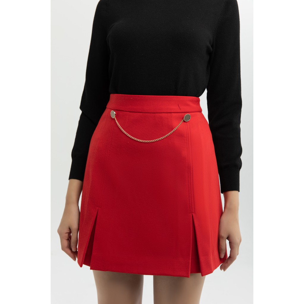 Chân váy chữ A kèm phụ kiện xích IVY moda MS 31M6065