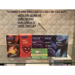 [Combo Siêu Hot Giảm Giá ] BỘ 5 HỘP BAO CAO SU KÉO DÀI ,SIÊU MỎNG , GAI GÂN LI TI , MÙI TRÁI CÂY ( 60 CÁI )