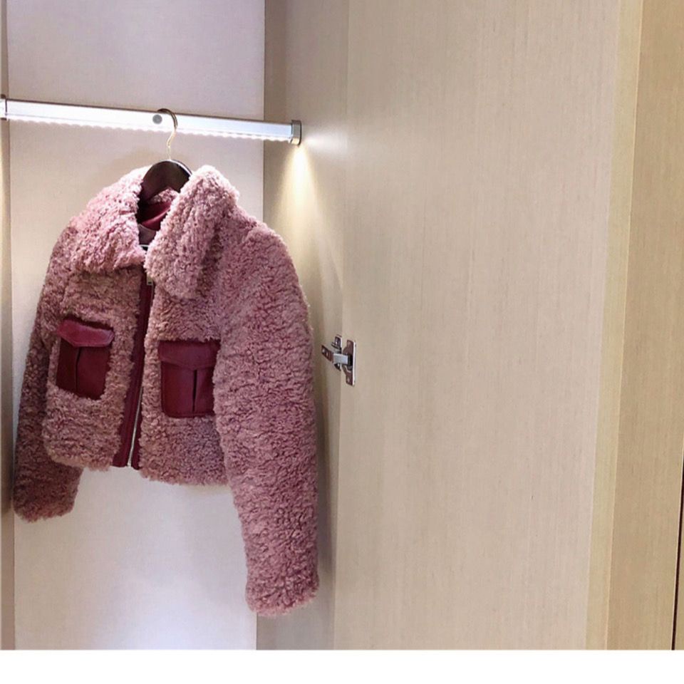 Lamb wool coat female autumn winter 2021 new style fur all-in-one short-style furry blouse is plush and thickened