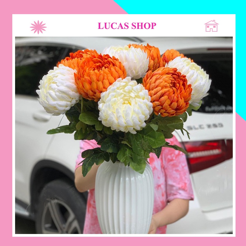 Hoa giả- hoa cúc đại đóa cao cấp trang trí nhà cửa, decor chụp ảnh Studio Bền, Đẹp, Tinh Tế