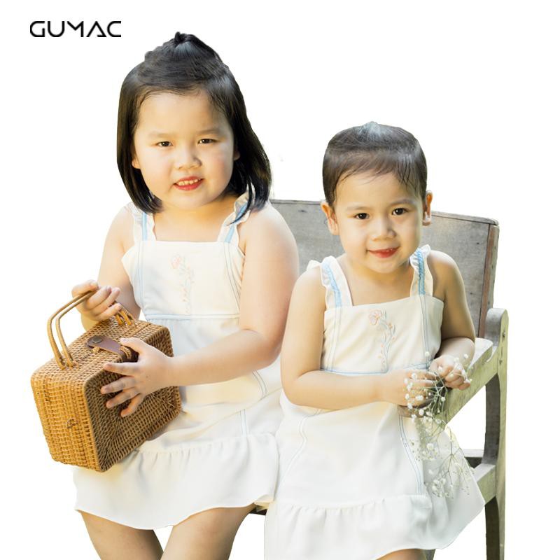 Đầm 2 dây thêu hoa cho bé DKA340 GUMAC