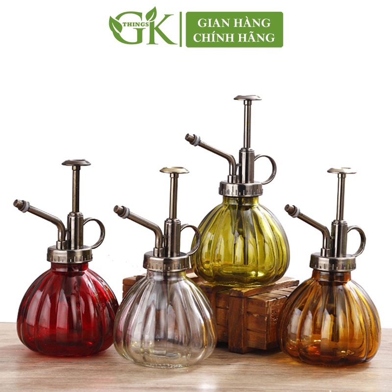 Bình xịt tưới cây cảnh mini cổ điển hình dạng trái bí ngô đủ màu dùng để tưới cây và trang trí nhà cửa GKT0012