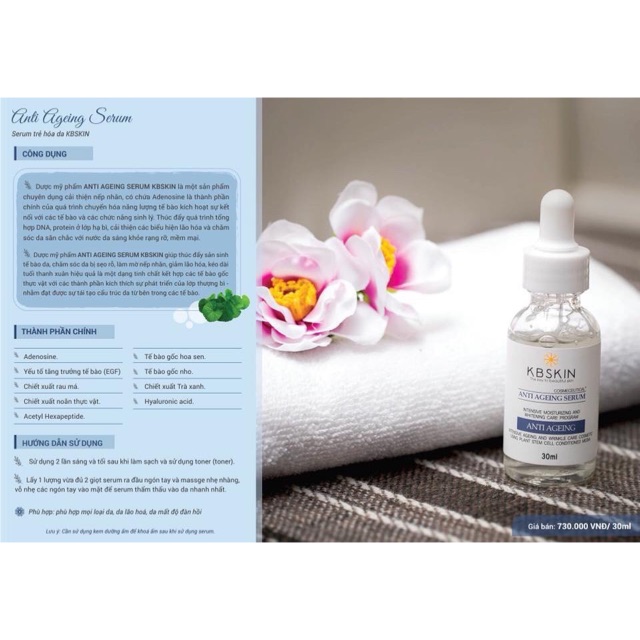 ANTI AGEING SERUM KBSKIN – SERUM TRẺ HOÁ DA KBSKIN