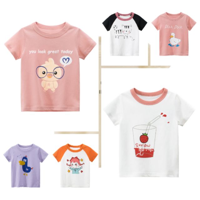 Áo thun bé gái Kotokids Home áo cotton bé gái in hình dễ thương