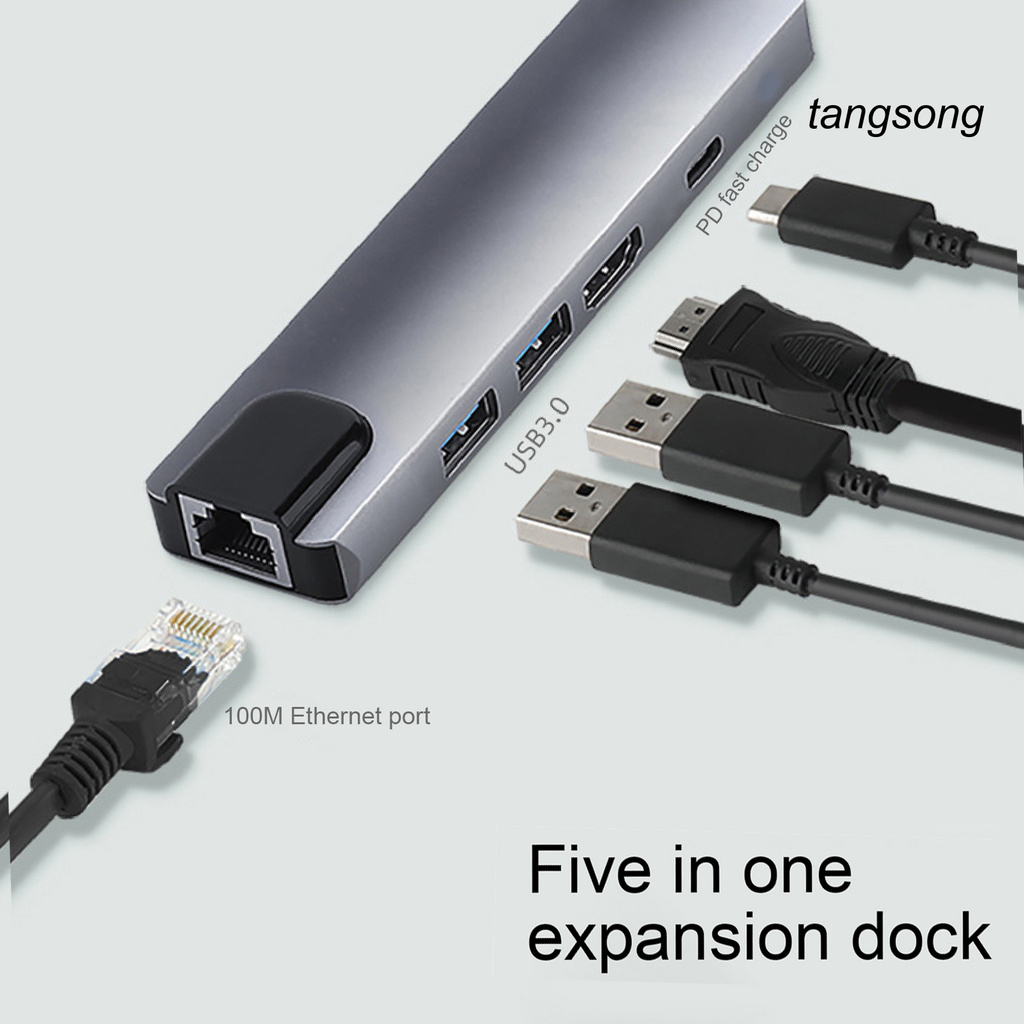 Bộ Chuyển Đổi Ts-5 Trong 1 Type-C Sang Usb3.0 Pd