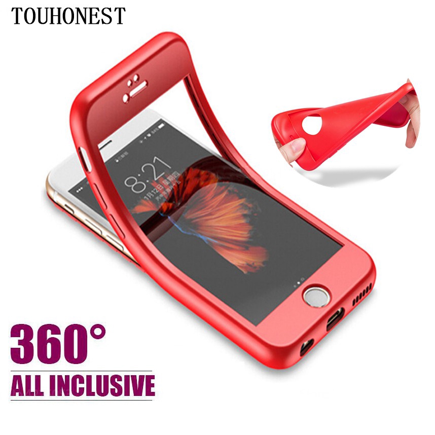 Ốp điện thoại mềm bảo vệ toàn diện 360 độ cho iPhone X XS Max XR 5 5s SE 6 6s 8 7 Plus 360 Degree Full Cover Soft Phone Case