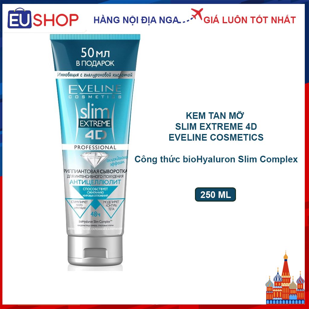 Kem tan mỡ Slim extreme 4D Eveline Tuýp 250ml