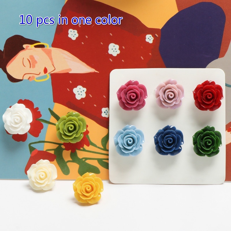 HANDMADE 10 Bông Hoa Hồng Bằng Nhựa Dùng Làm Đồ Thủ Công