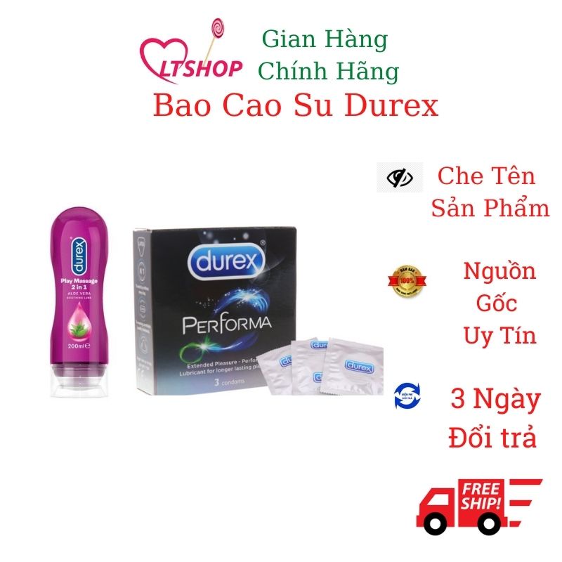 Gel Bôi trơn  Durex massa  2 in 1  200ml tặng 1h bao cao su durex pefoma 3 cái