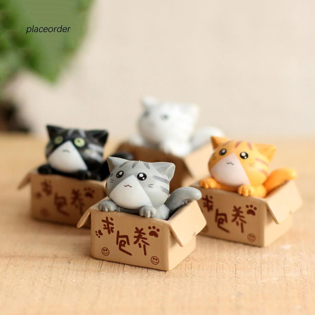 Tượng  trang trí nhựa resin mini hình mèo hoạt hình xinh xắn