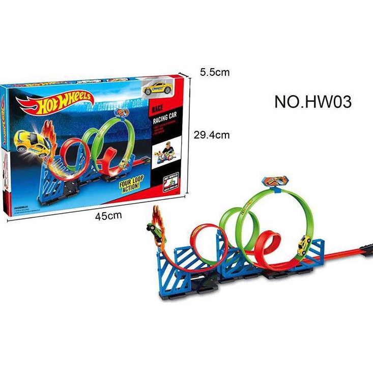 ĐỒ CHƠI ĐƯỜNG ĐUA HOT WHEELS 2 VÒNG 4 VÒNG