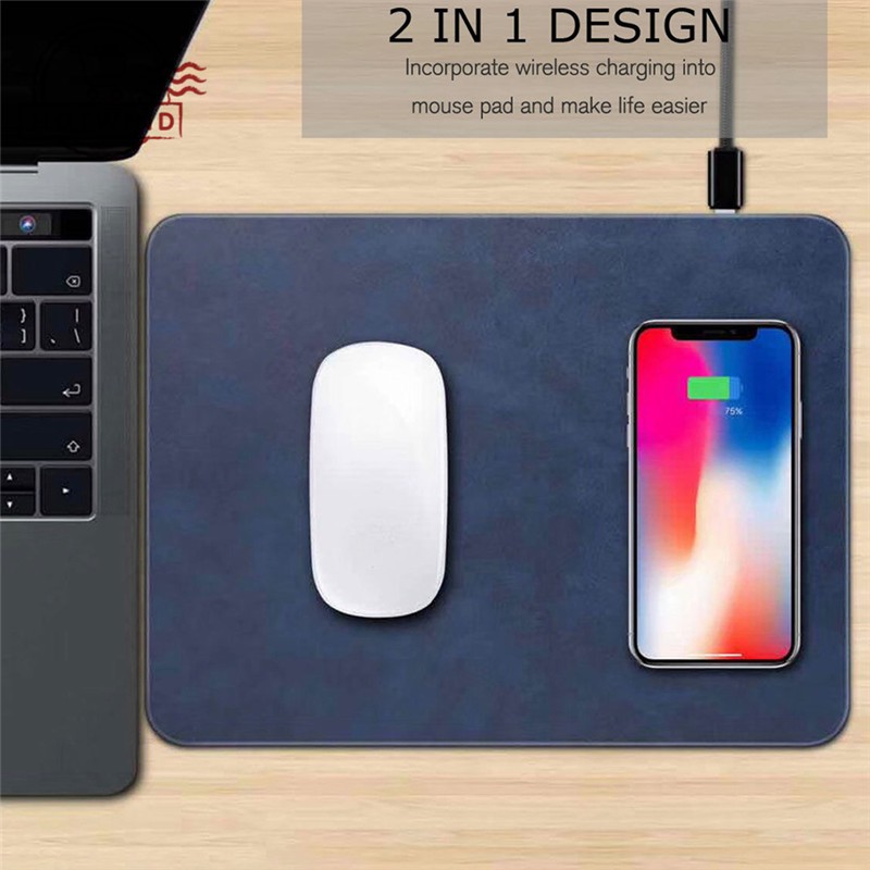 Miếng lót chuột kiêm sạc không dây Qi cho điện thoại