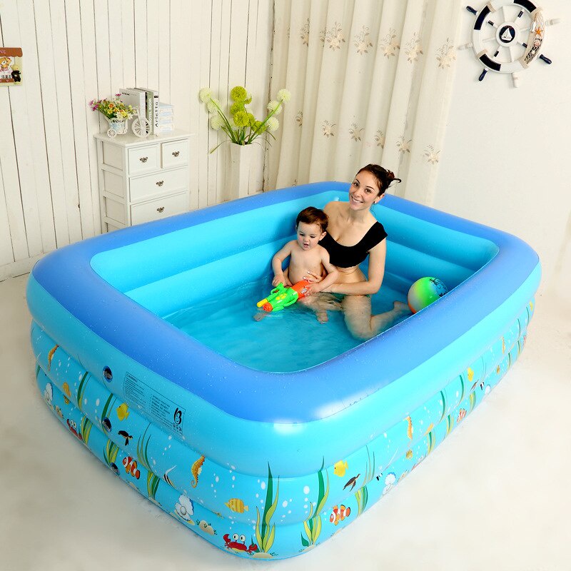 Bể bơi phao 3 Tầng cho bé tại nhà Guross GR150 tiện dụng Kích Thước 150cm, có đáy chống trượt, chất liệu PVC