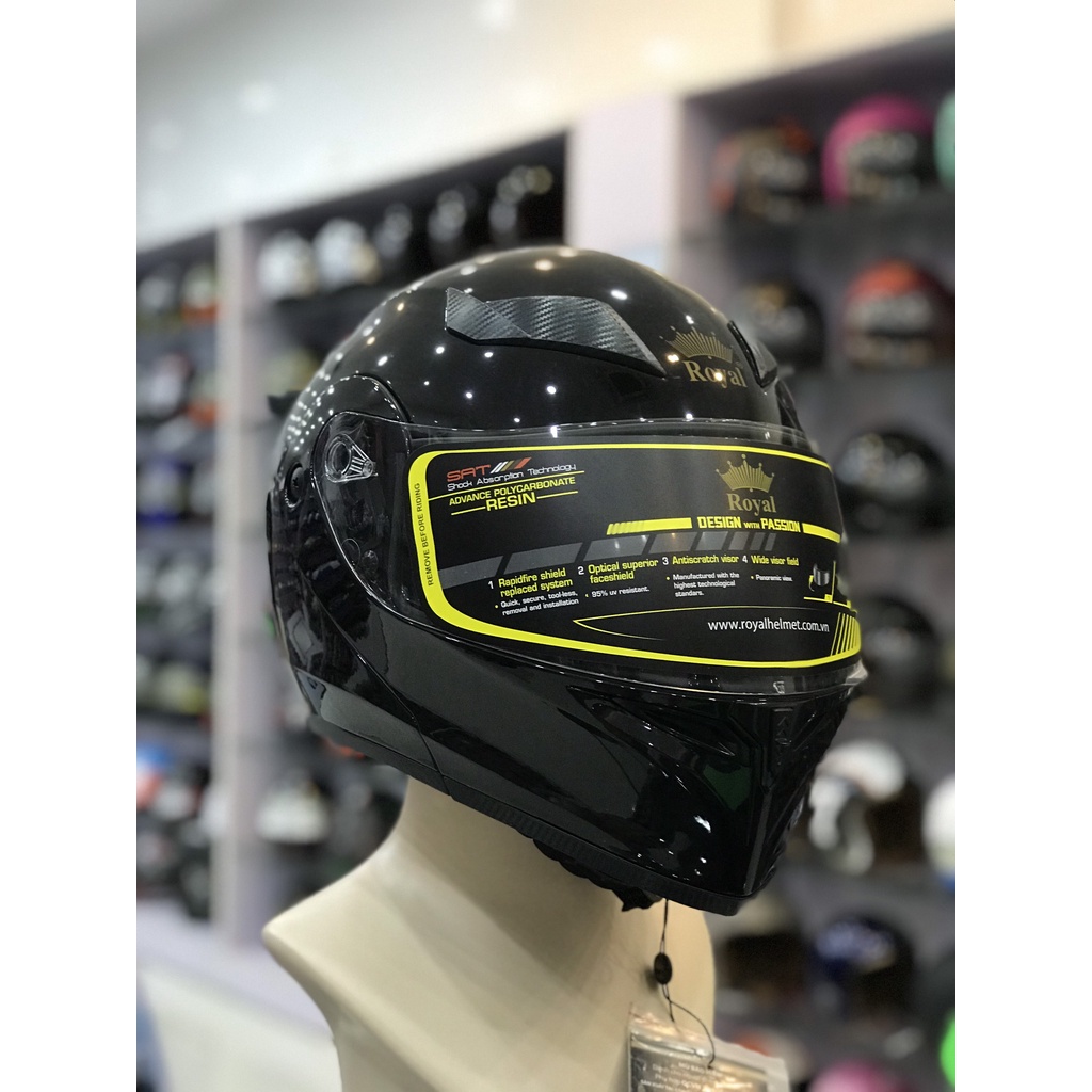 Mũ bảo hiểm fullface Royal M168 lật hàm (2 kính) - ảnh thật